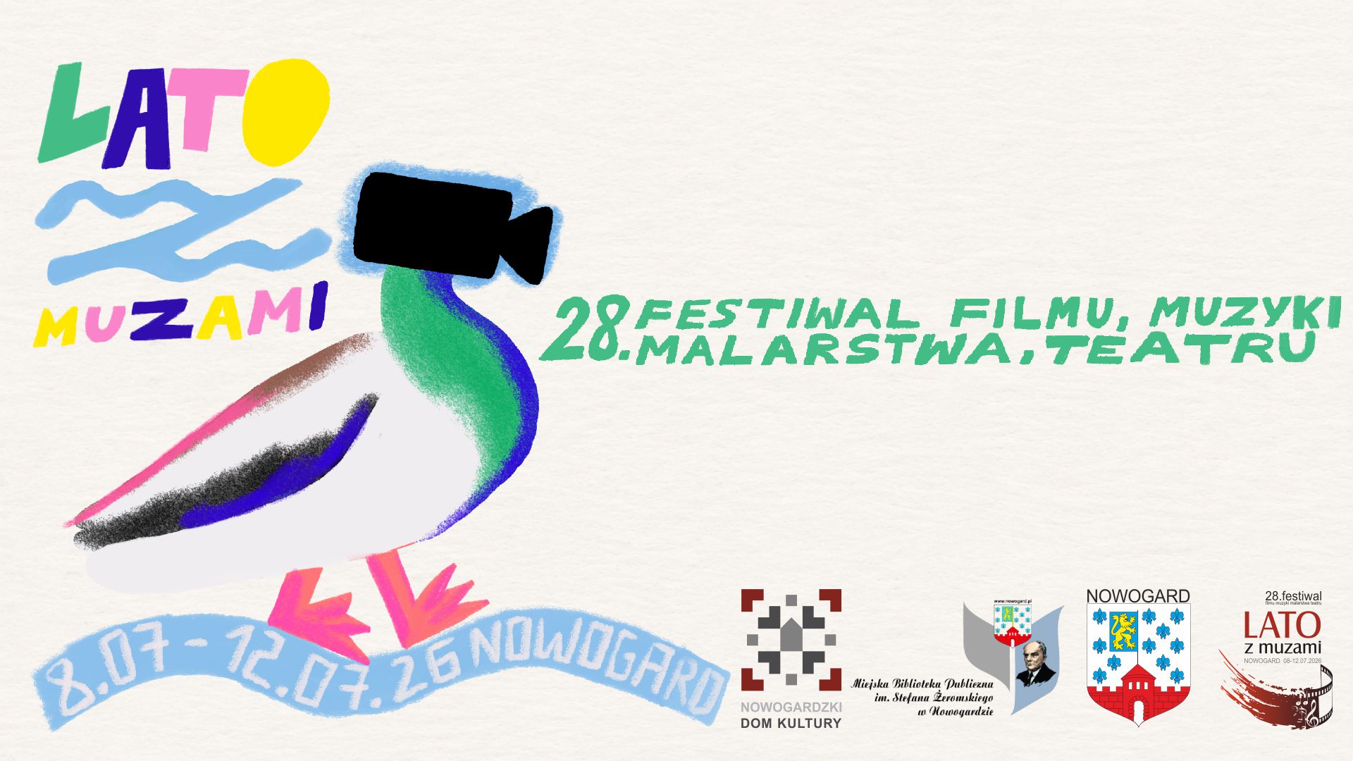 28. Festiwal Filmu Muzyki Malarstwa Teatru „Lato z Muzami” 8-12 lipca 2026 r.